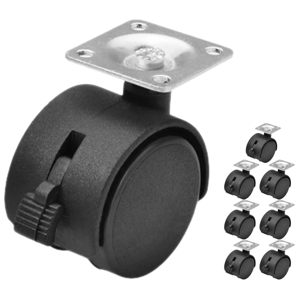 

8 Pcs WheelChair Wheels Replacement Office Roller Rolling Walker Plastic Caster Shelving