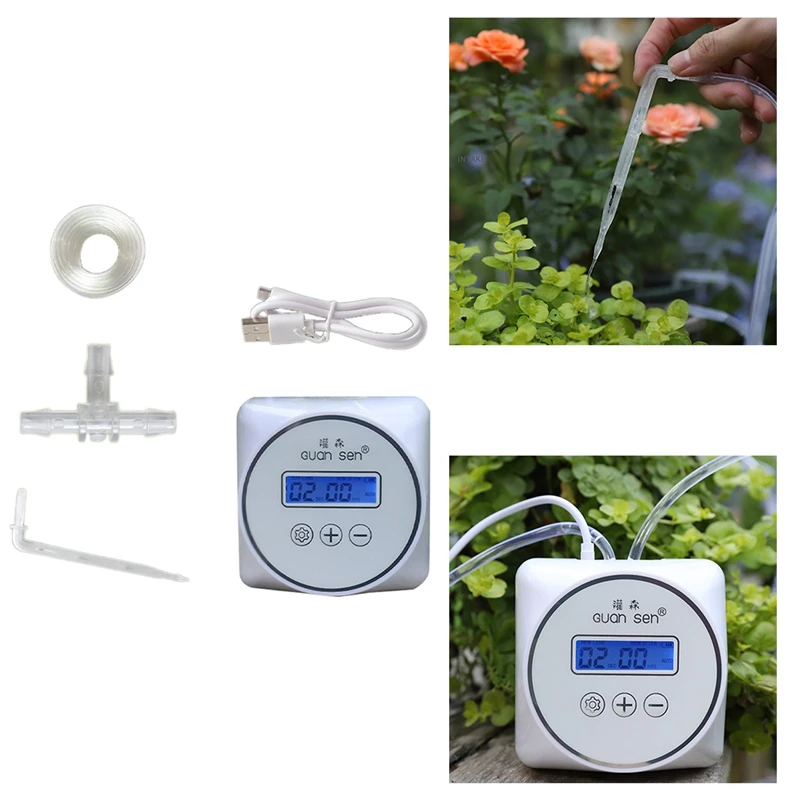 

Best Garden Drip Irrigation Device Automatic Watering Pump Controller Flower Plant Home Outdoor Watering Timer System