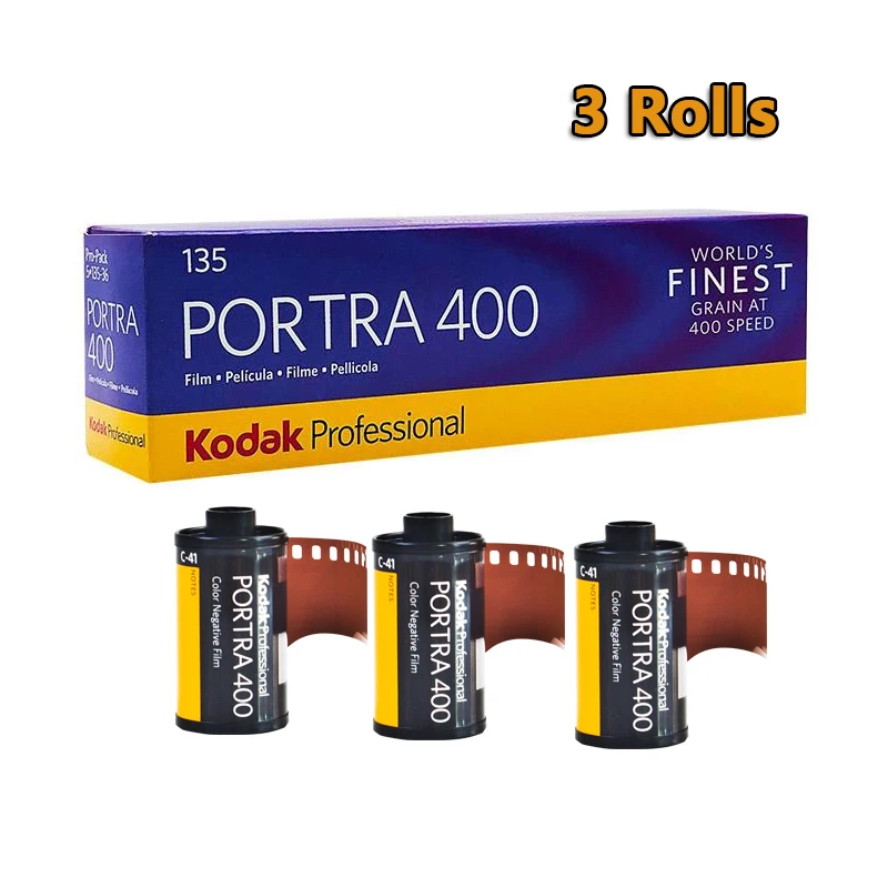 

3 Rolls KODAK PORTRA400 135 Professional Color Negative Film 35mm 36EXP. C-41 ISO 400 Outdoor Photography Fine particles