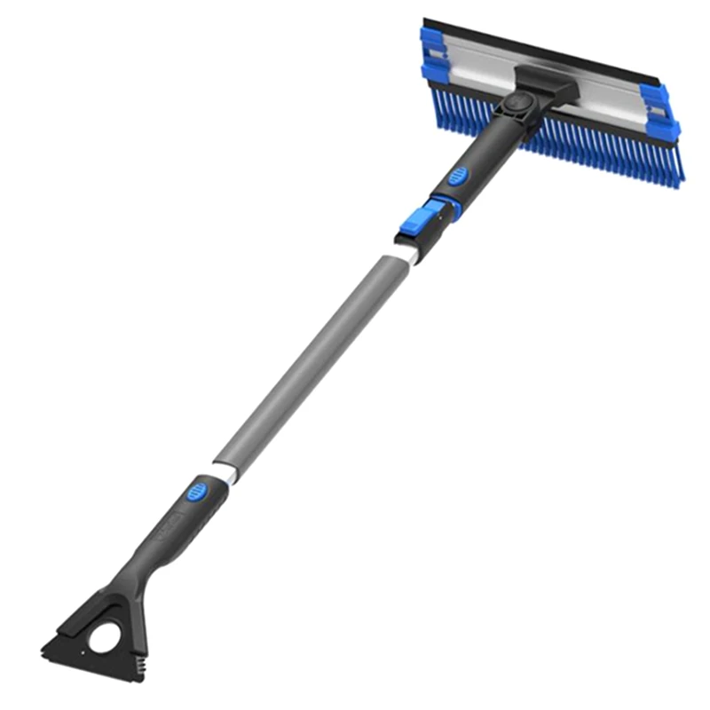 

25Inch Extendable Car Snow Brush With Squeegee And Ice Scraper Tool Shove For Auto SUV Truck Windshield