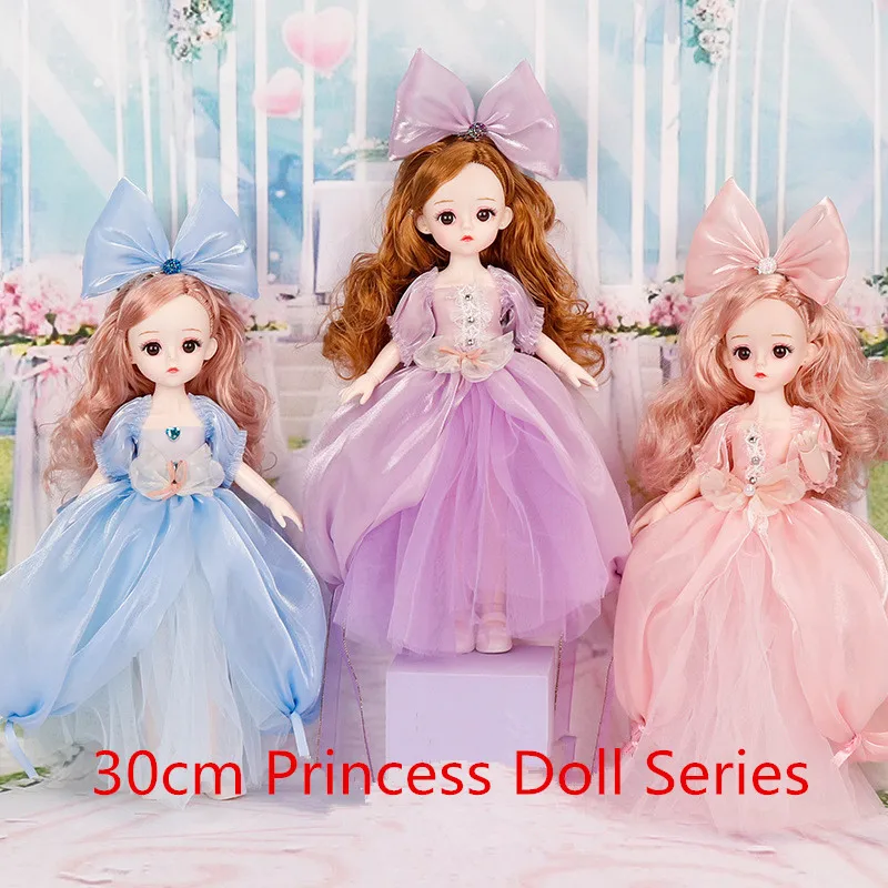 

New BJD 30cm Doll 3D Real Eyes 13 Movable Joints Dress Up 1/6 Cute Doll Exquisite Princess Suit Girl Toy Fashion Dress Up Gift