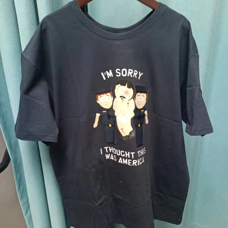

S-South Park T-shirt Summer 100% Cartoon Crewneck Short Sleeve Breathable Top Tee