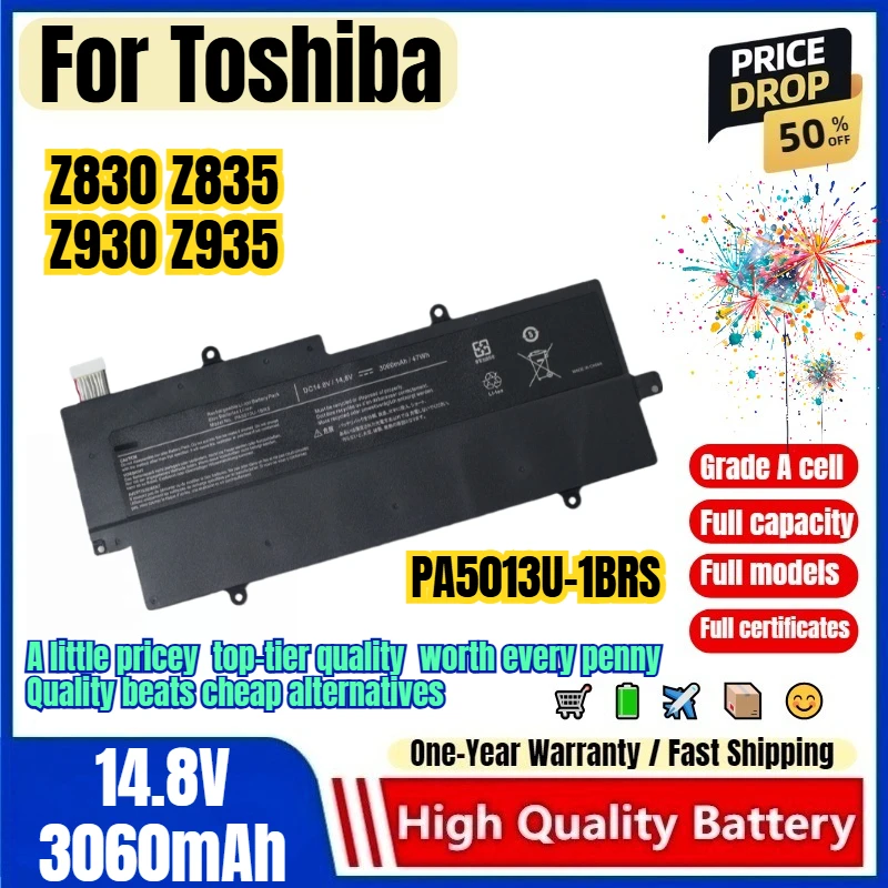 Фото Аккумулятор PA5013U-1BRS для ноутбуков Toshiba Z830, Z835, Z930, Z935, 0 циклов, высокая емкость, замена батареи, элемент класса А. №1