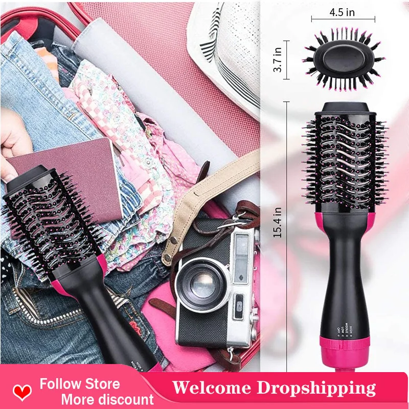 

Фен для волос, фен, щетка с горячим воздухом и ионным генератором Quattro, одношаговый фен для волос и стайлер, объемный фен, щетка