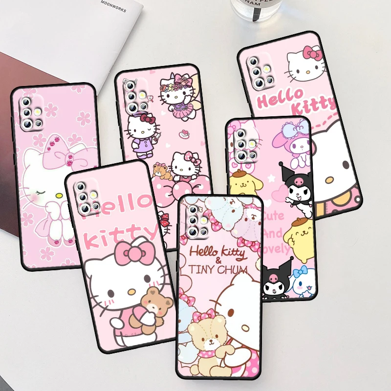 

Anime HelloKitty For Samsung Galaxy A04 A04E A42 A12 A02S A91 A81 A71 A51 A41 A31 A21 A01 Silicone Black Phone Case Coque Capa