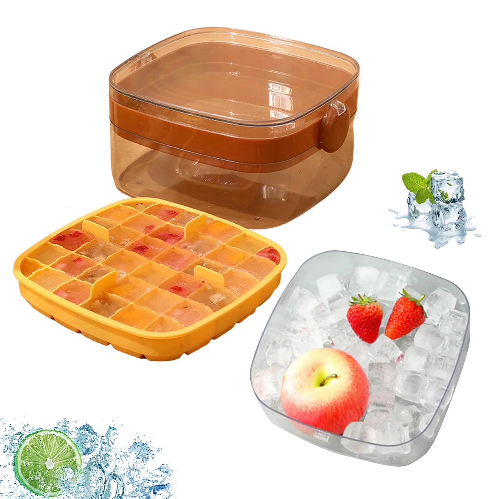 

Многослойные лотки для льда, силиконовый контейнер для хранения льда с Лед Лопата, лед для холодных напитков, аксессуары для бара