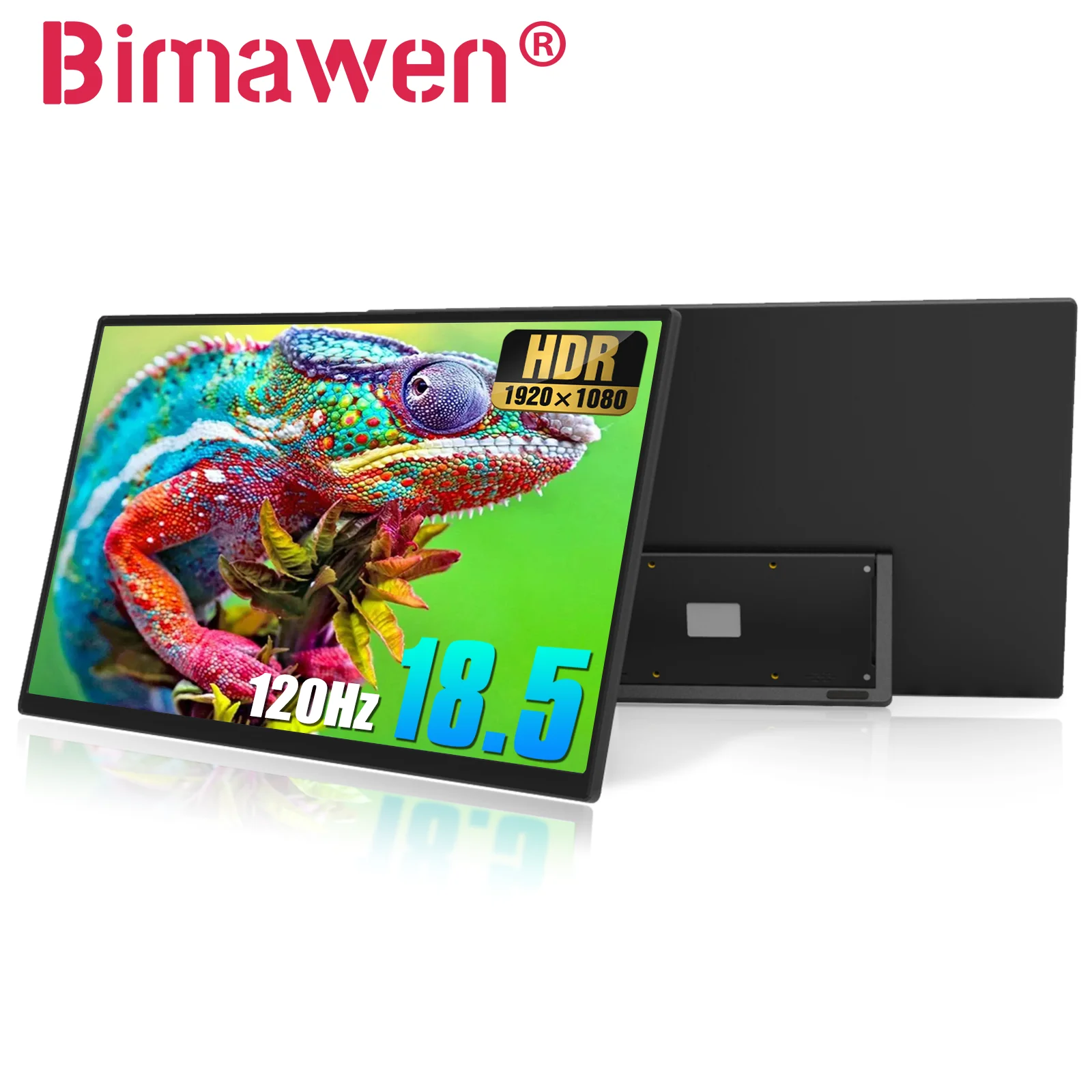 Портативный монитор Bimawen 18,5 дюймов 120 Гц 100% sRGB 1080P с VESA и подставкой 180 ° Регулируемый FHD FreeSync IPS HDR игровой дисплей