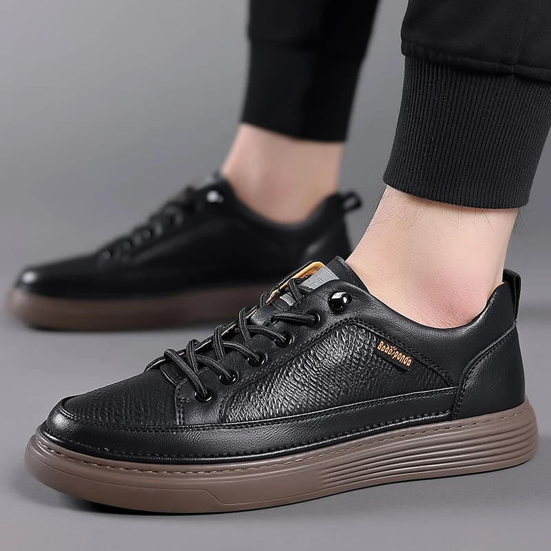 

Genuine Leather Shoes Men Loafers Soft Cow Leather Men Casual Shoes Male Flat Footwear Black Breathable Slip-on Casual Sneakers