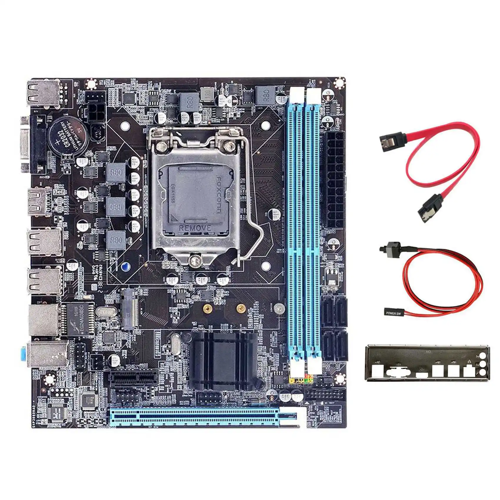 

H61 Motherboard+SATA Cable+Switch Cable+Baffle LGA1155 M.2 NVME DDR3 PCIE 16X for Office for PUBG CF LOL Motherboard