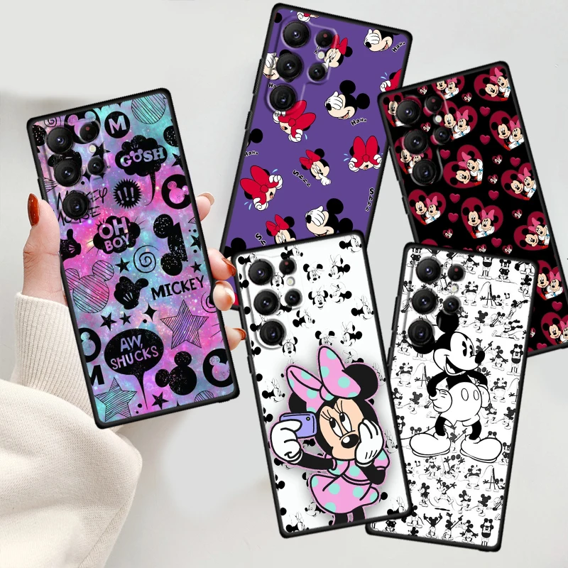 

Disney Mickey Mouse Print For Samsung Galaxy S23 S22 S21 S20 FE S10 S10E S9 Plus Ultra Pro Lite 5G Black Phone Case