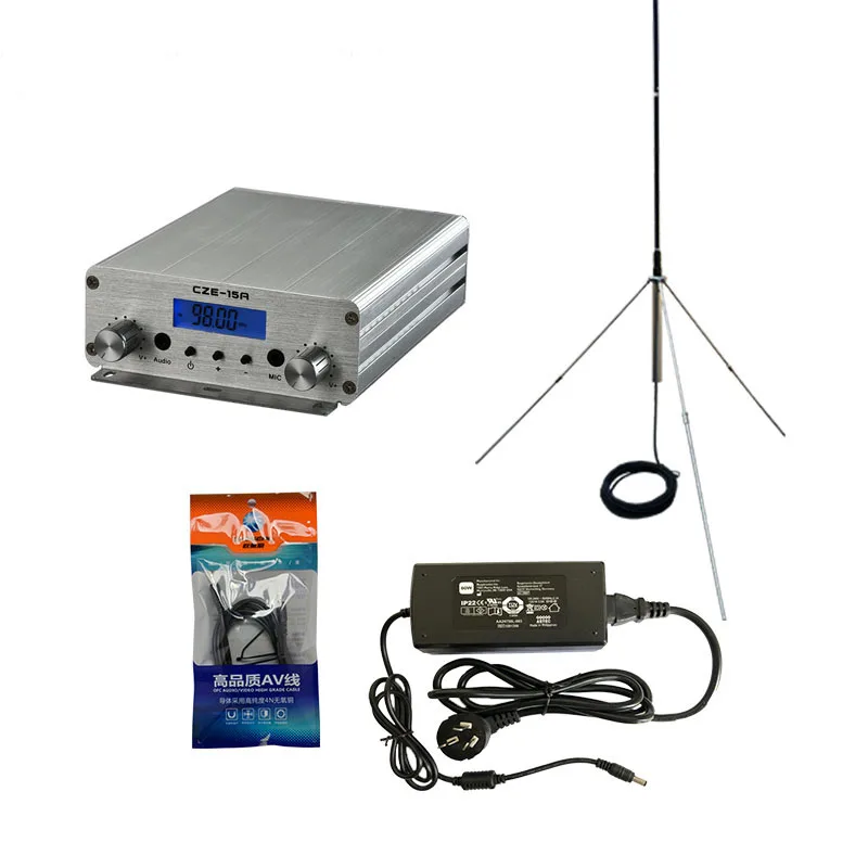 

CZE-15A 15w Watts FM Transmitter Radio with 1/4 wave GP aluminum Antenna kits