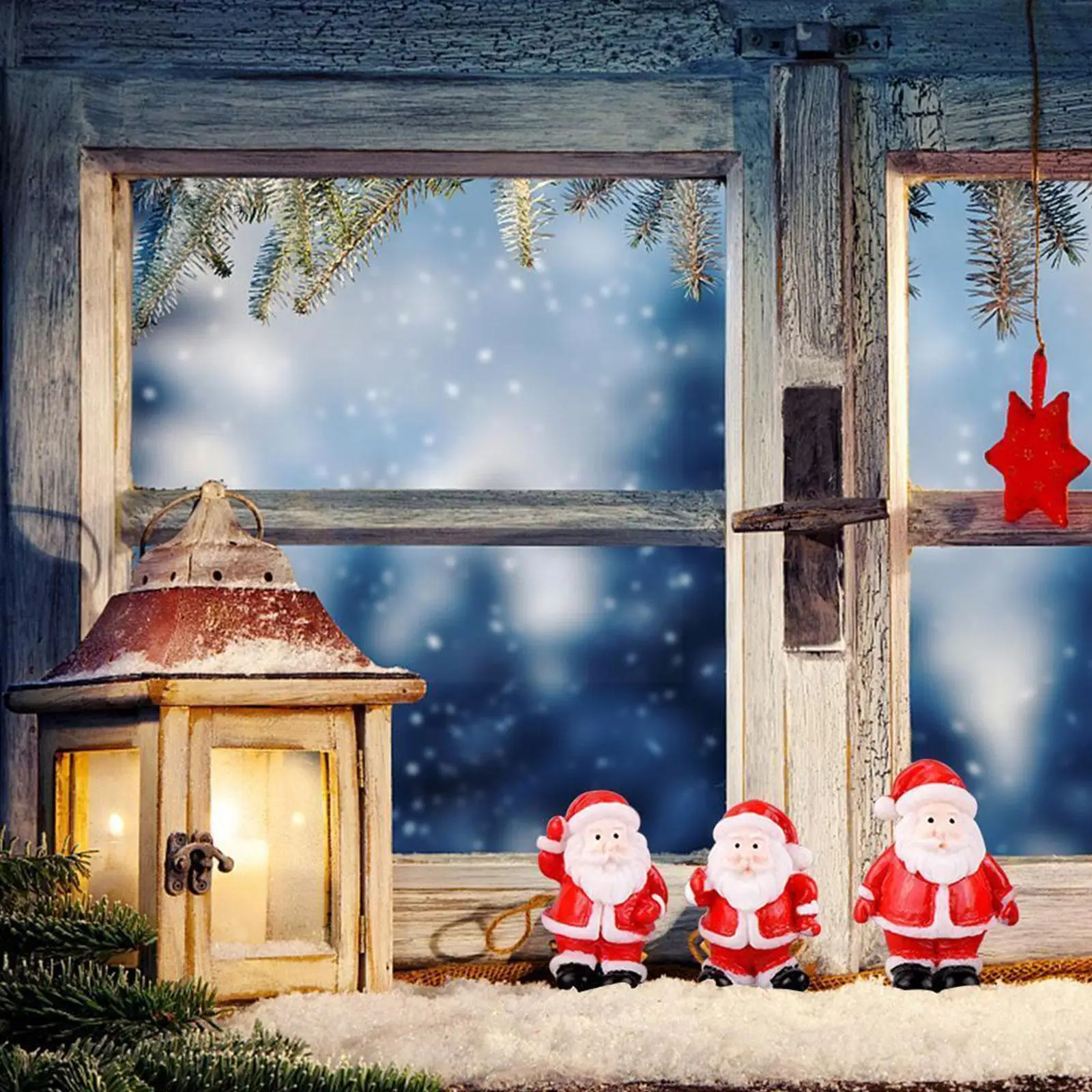 

Christmas Miniature Figurines Resin Santa Claus Tabletop Figurines W6m5