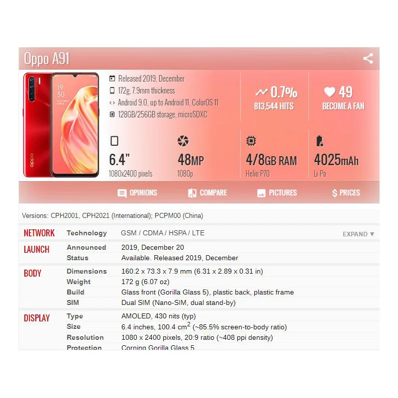 mobile touch screen panel for oppo a91 cph2001 cph2021 front glass panel no touch screen phone repair parts free global shipping