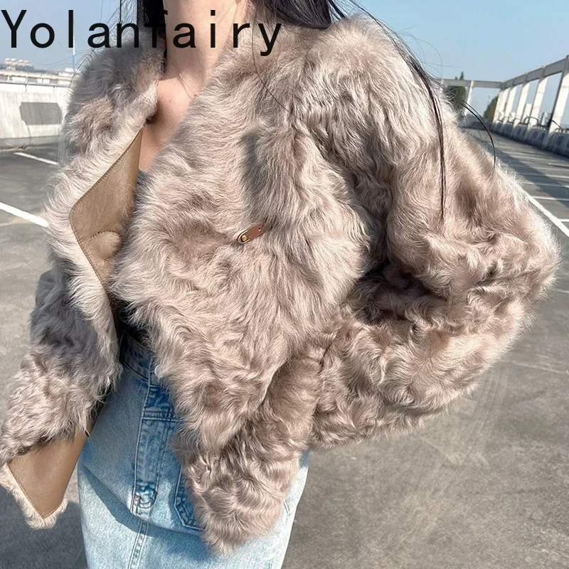 Женская куртка из натурального овечьего меха Little Lake роскошное зимнее пальто 2024