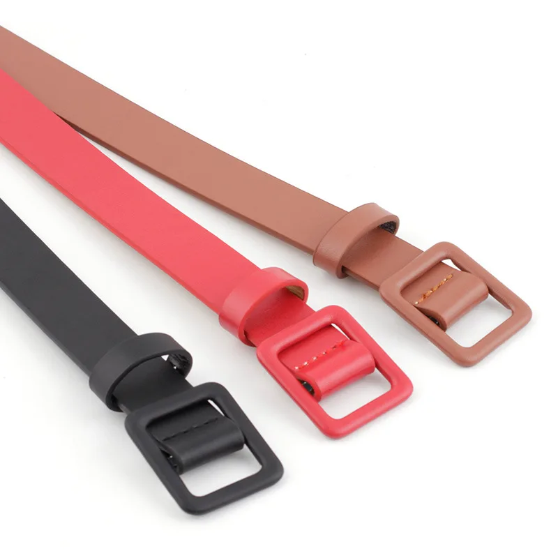 Fashion Solid Color Belts for Woman Simple Minimalist Style Belts No-hole Waistbands Woman Apparel Accessories
