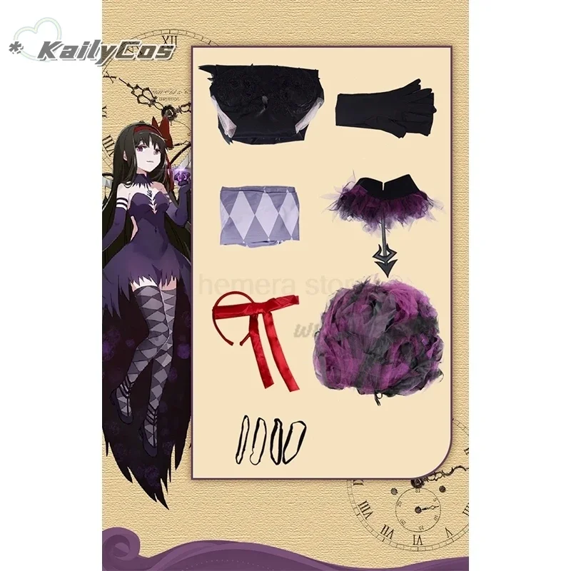 FC6Anime Magical Girl Puella Magi Madoka Magica косплей Женщины Devil Homura Akemi Косплей Костюм Роскошное