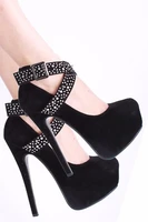 2022 new womens single shoes cross strap diamond metal buckle foreign trade original single high heels pumps