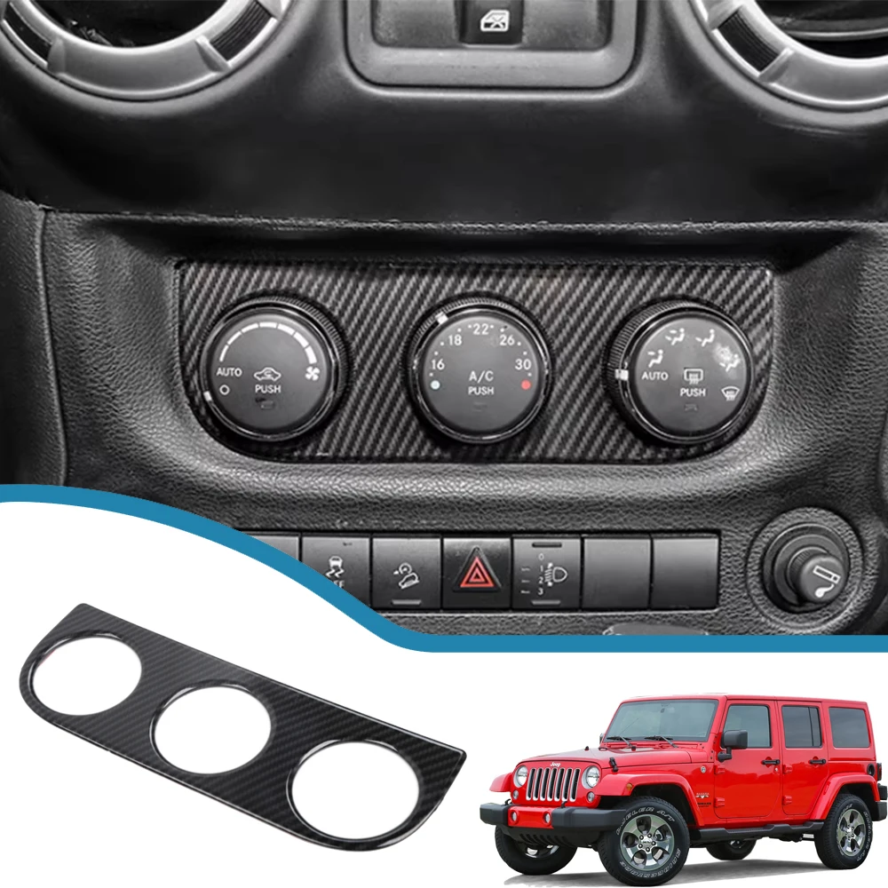 

Car Air Condition Adjust Switch Panel Decoration Cover Stickers for Jeep Wrangler JK 2011-2017 Interior Mouldings Accessories