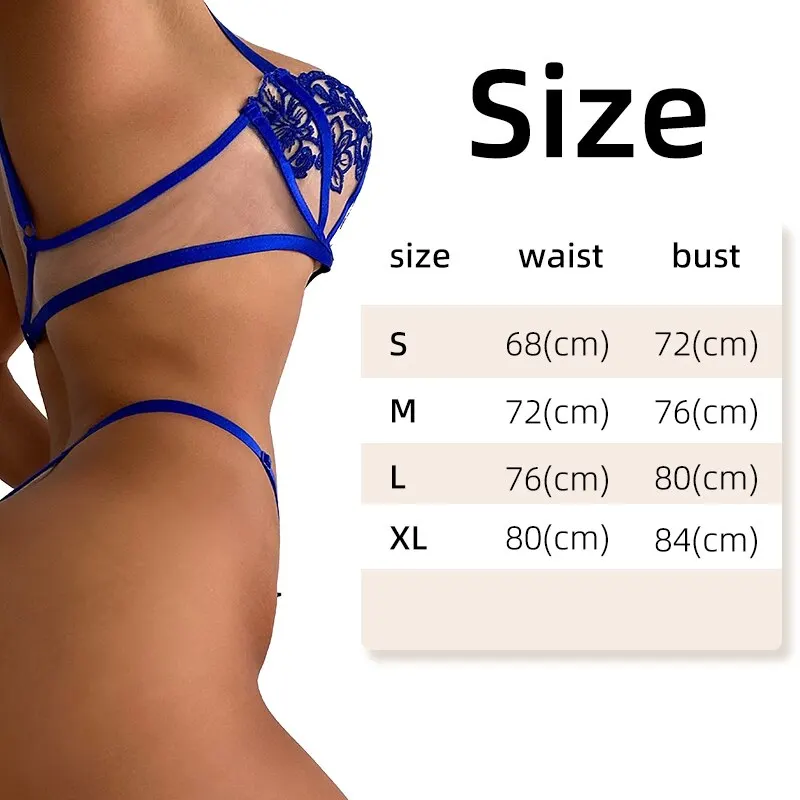 Сексуальный кружевной бюстье с цветочным принтом и трусы для женщин