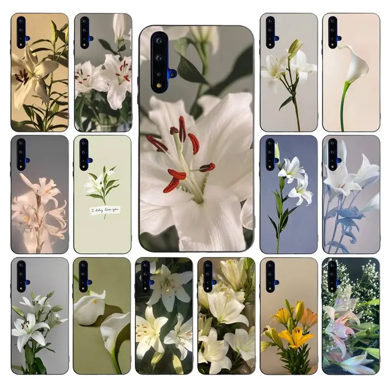 

Lily Flowers Phone Case for Huawei Mate 20 10 9 40 30 lite pro X Nova 2 3i 7se
