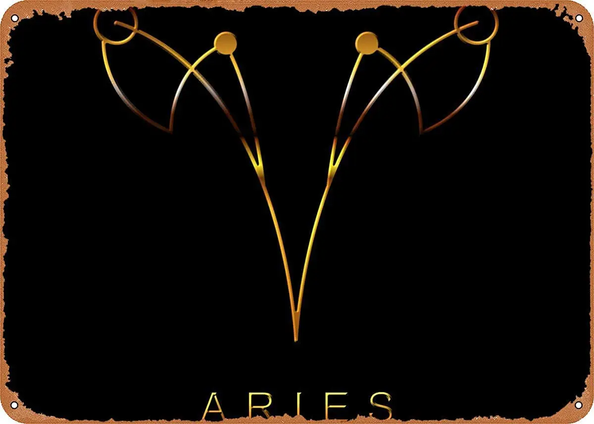 

Aries March 21 Metal Tin Sign Wall Decoration Alchemy Witch Demon Three-eyed Planet 8x12 Inches