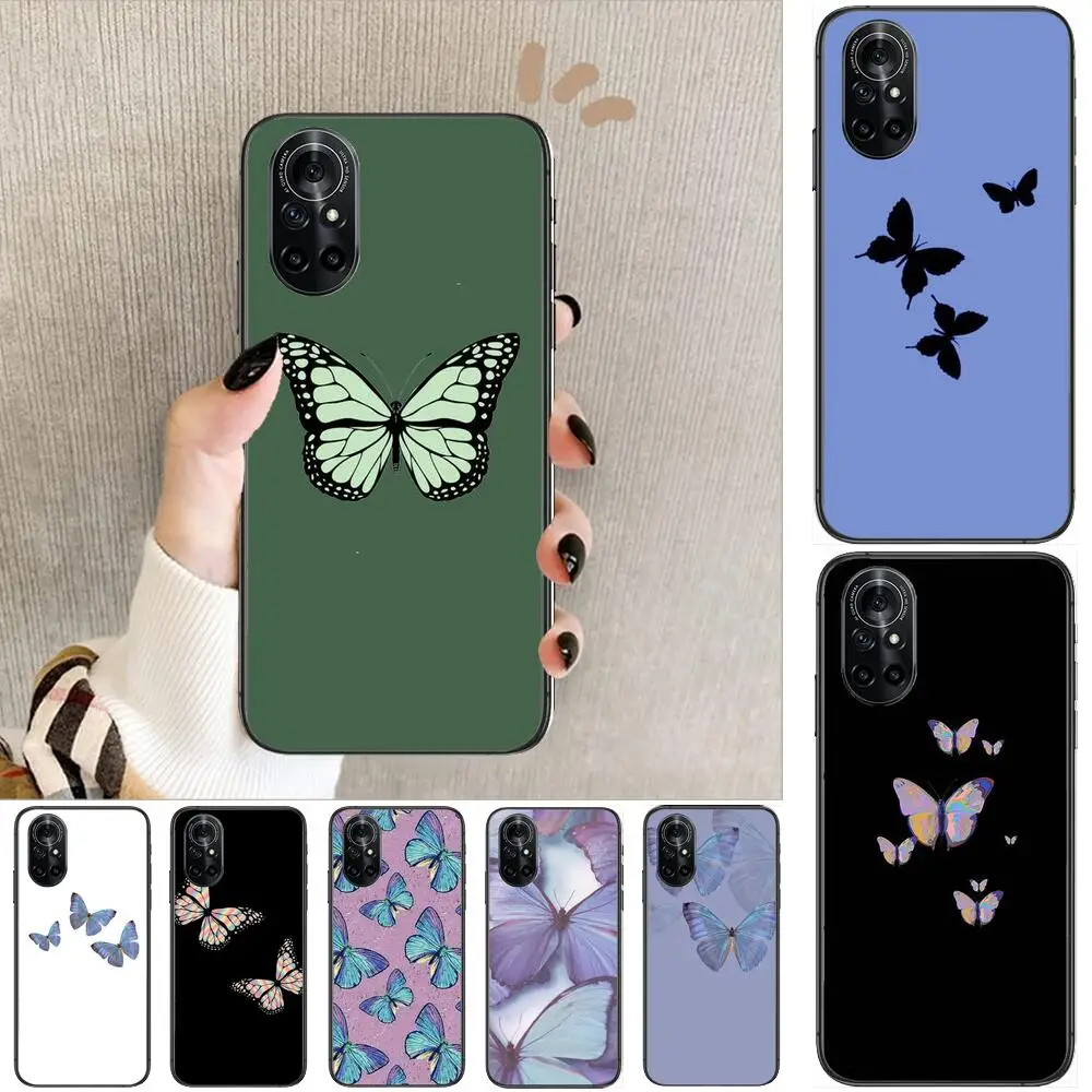 

butterfly in the sky Clear Phone Case For Huawei Honor 20 10 9 8A 7 5T X Pro Lite 5G Black Etui Coque Hoesjes Comic Fash desig