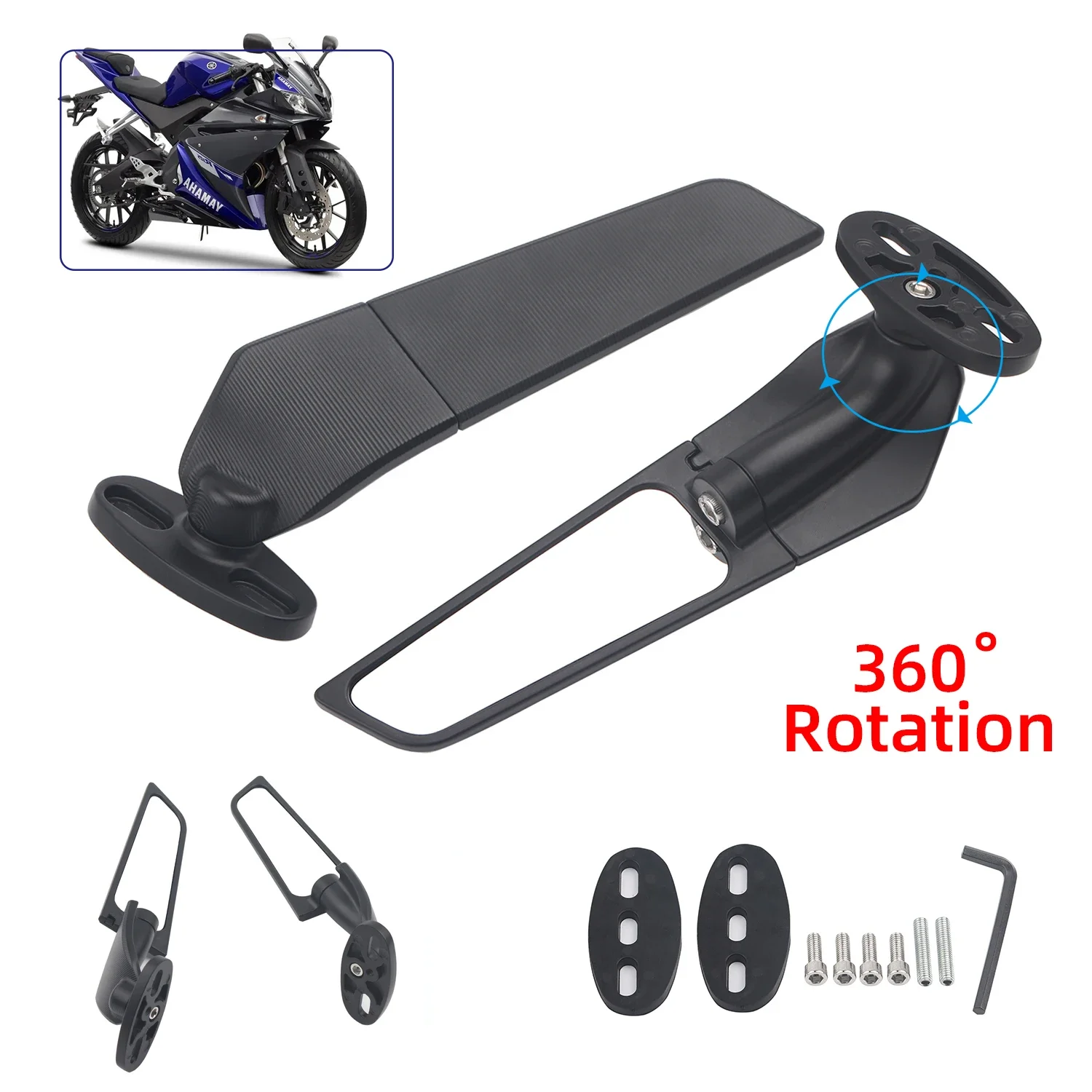 Регулируемое вращающееся зеркало заднего вида для мотоцикла YAMAHA YZF R25 R3 R125 R15
