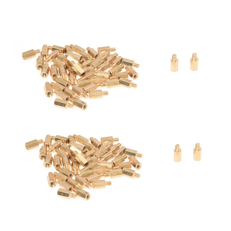 

M3 Male X M3 Female 8Mm Long Hexagonal Brass PCB Standoffs Spacers 100 Pcs