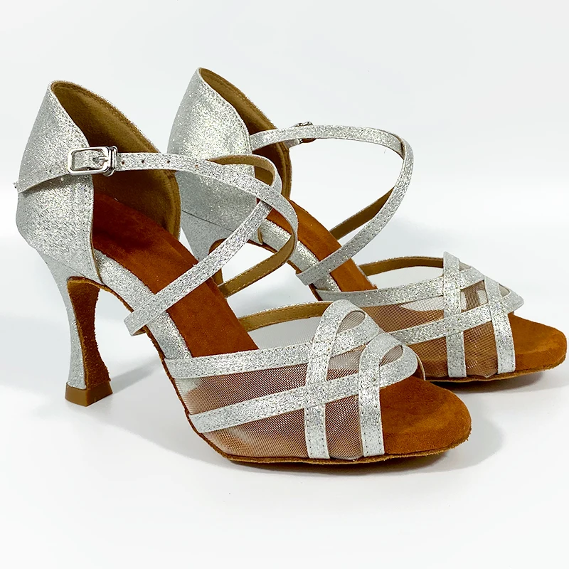 Latin Dance Shoes 2022 Women Ballroom High Heel Dance Shoes Soft Sole Tango Salsa Bachata Party Shoes For Ladies Girl Sandals