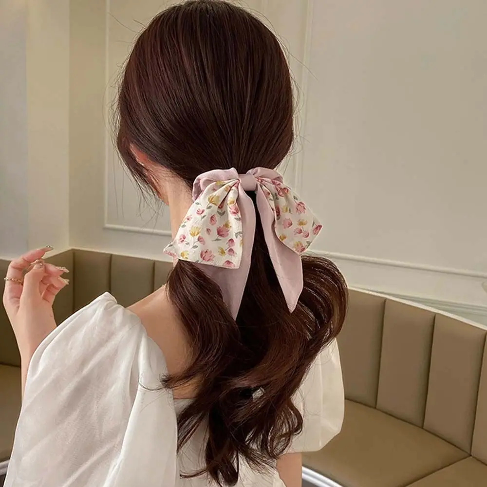 

Print Flower Girl Hair Ring Elastic Hair Rope Female Hair Accessories Korean Style Scrunchies Floral Hair Scrunchies