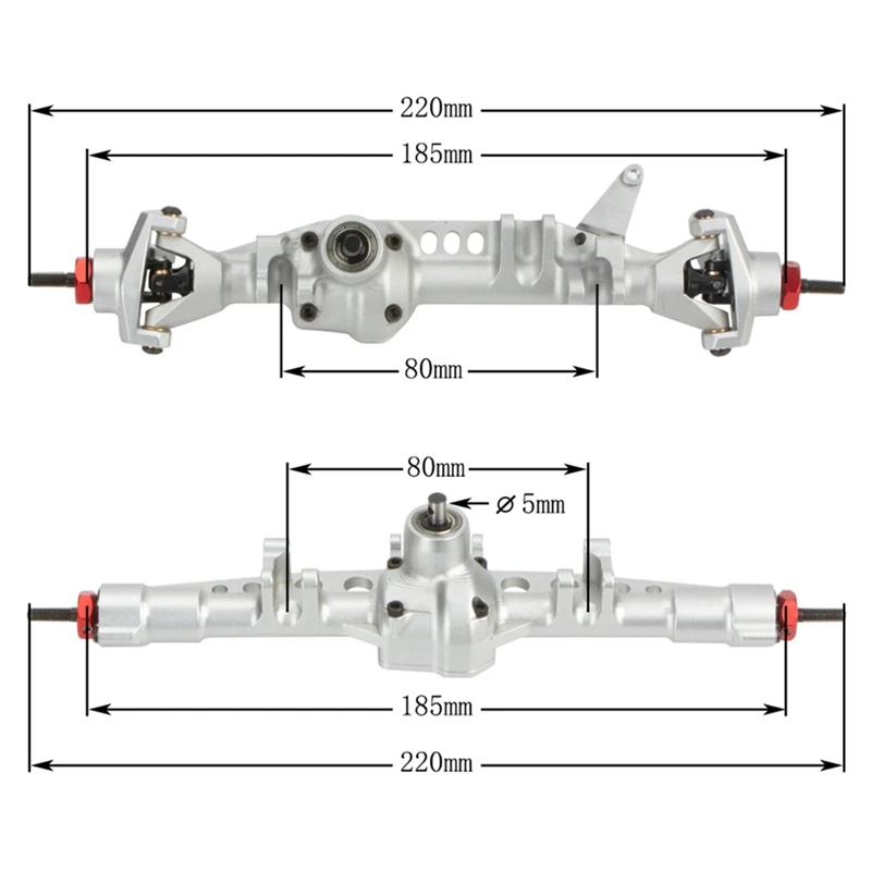 Прямая ось с ЧПУ AR45 со смещением переднего дифференциала для 1/10 RC гусеничного