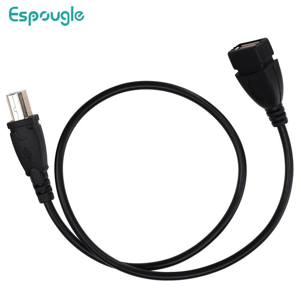 500pcs USB 2.0 Type A Female to USB B Male Scanner Printer Cable USB Printer Extension Cable Adapter for Mobile Hard Disk 50cm