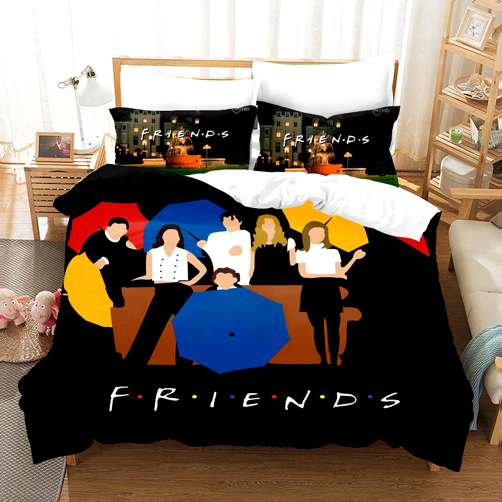 

3D friends Sets Duvet Cover Set With Pillowcase Twin Full Queen King Bedclothes Bed Linen