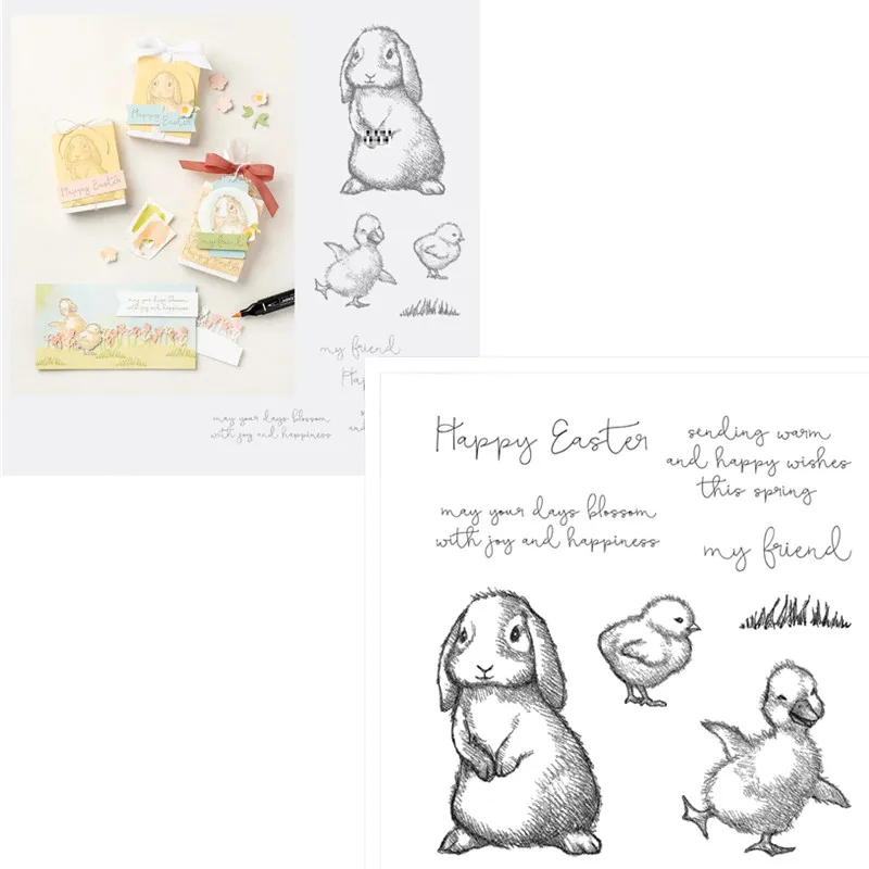 Металлические Вырубные штампы и прозрачные в виде кролика утки для