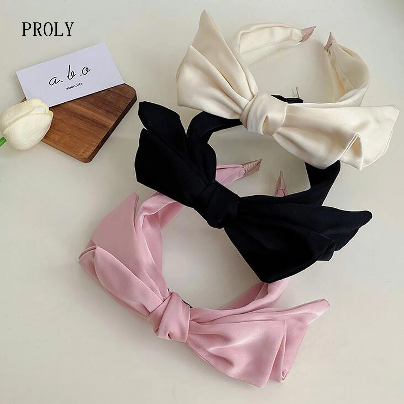 

PROLY New Fashion Women Headband Double-Layer Bow Knot Hairband Classic Point Headwear Girls Summer Hair Accessories