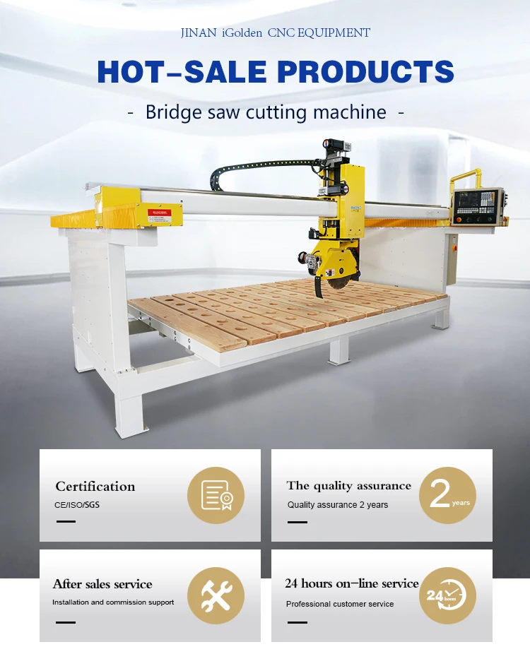 Пила Гранитный мост 5-осевая 4-я осьовая мостовая пила с ЧПУ для резки полировки