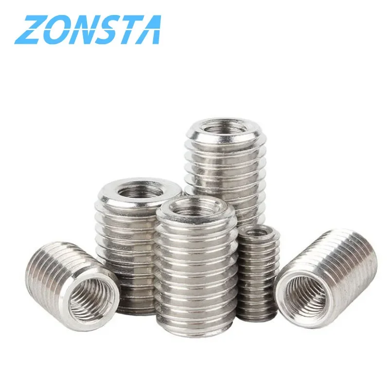 Insert Sleeve Converter Nut Coupler M2 M2.5 M3 M4 M5 M6 M8 M10-M20 304 Stainless Steel Inside Outside Thread Adapter Screw Nuts
