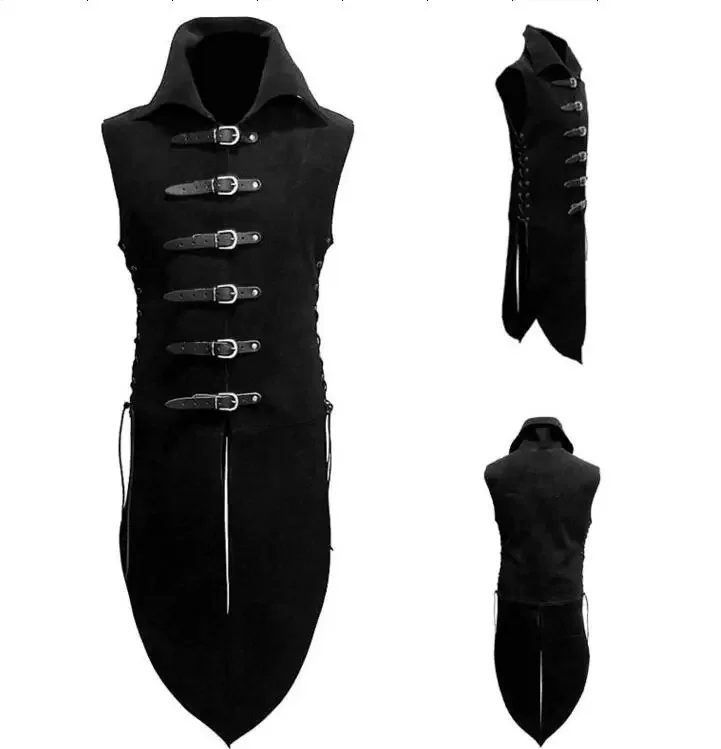 Средневековая мужская пиратская туника для косплея топ жилет в стиле Ренессанс