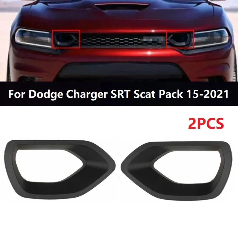 2PCS Car Front Grille Intake Bezel Cover Trim For Dodge Charger SRT Scat Pack Daytona 2015-2021 Car Accessories 68417504AA