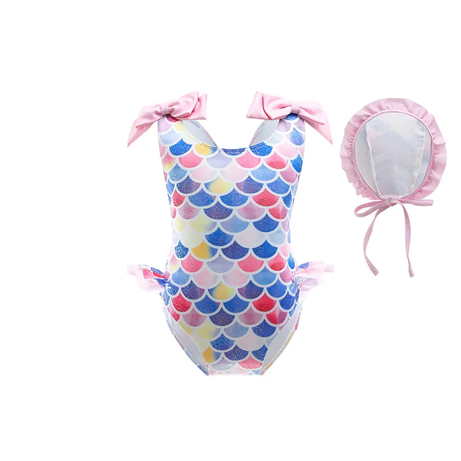 

3-11Y Girls Mermaid Swimsuit One Piece Swimwear For Kids Princess Ariel Bathing Suit Children‘s Swimming Clothes Suitable