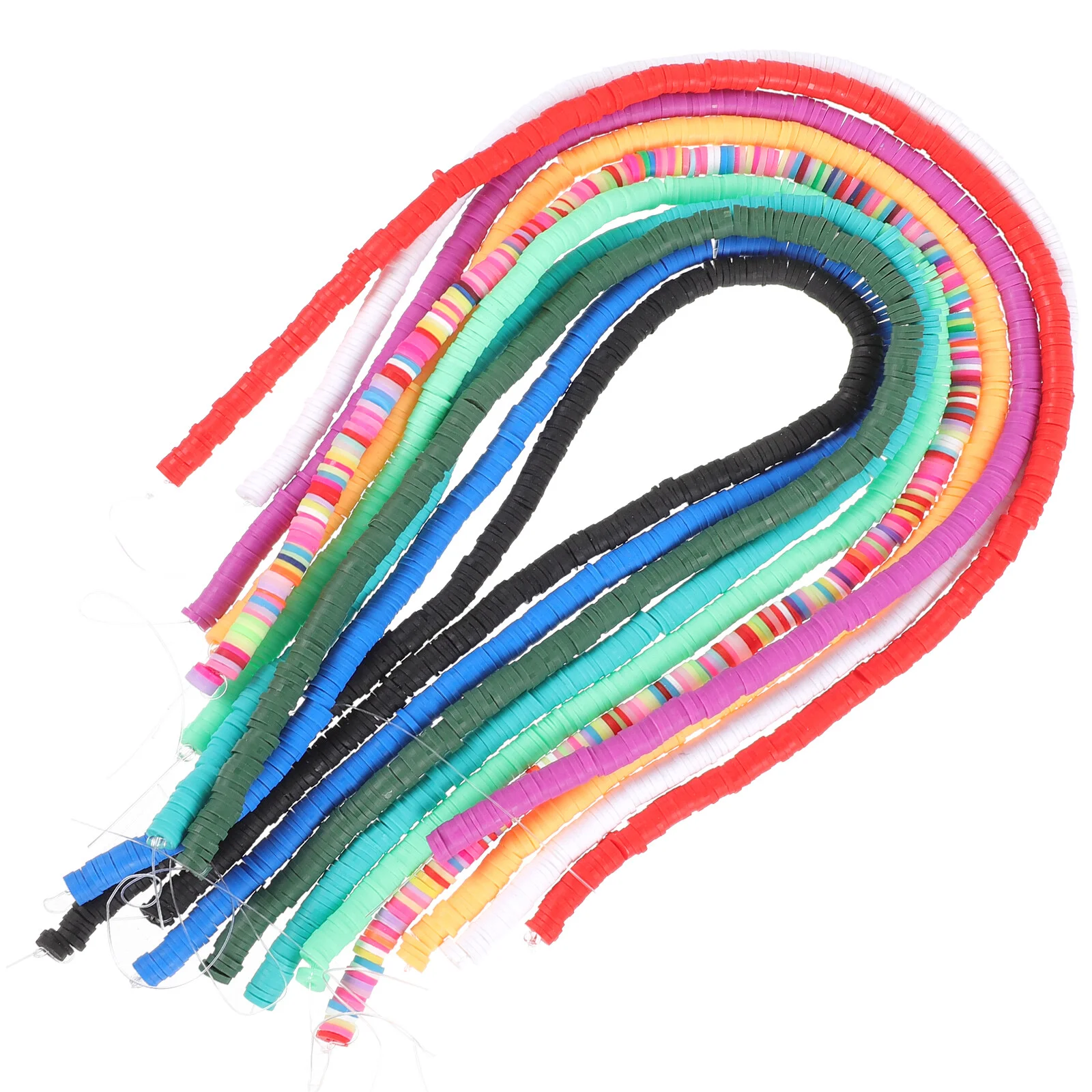 10 Strings Set Clay Beads Strands Jewelry Making Supplies Colorful Bracelets Kit Crafts DIY Metal Loose