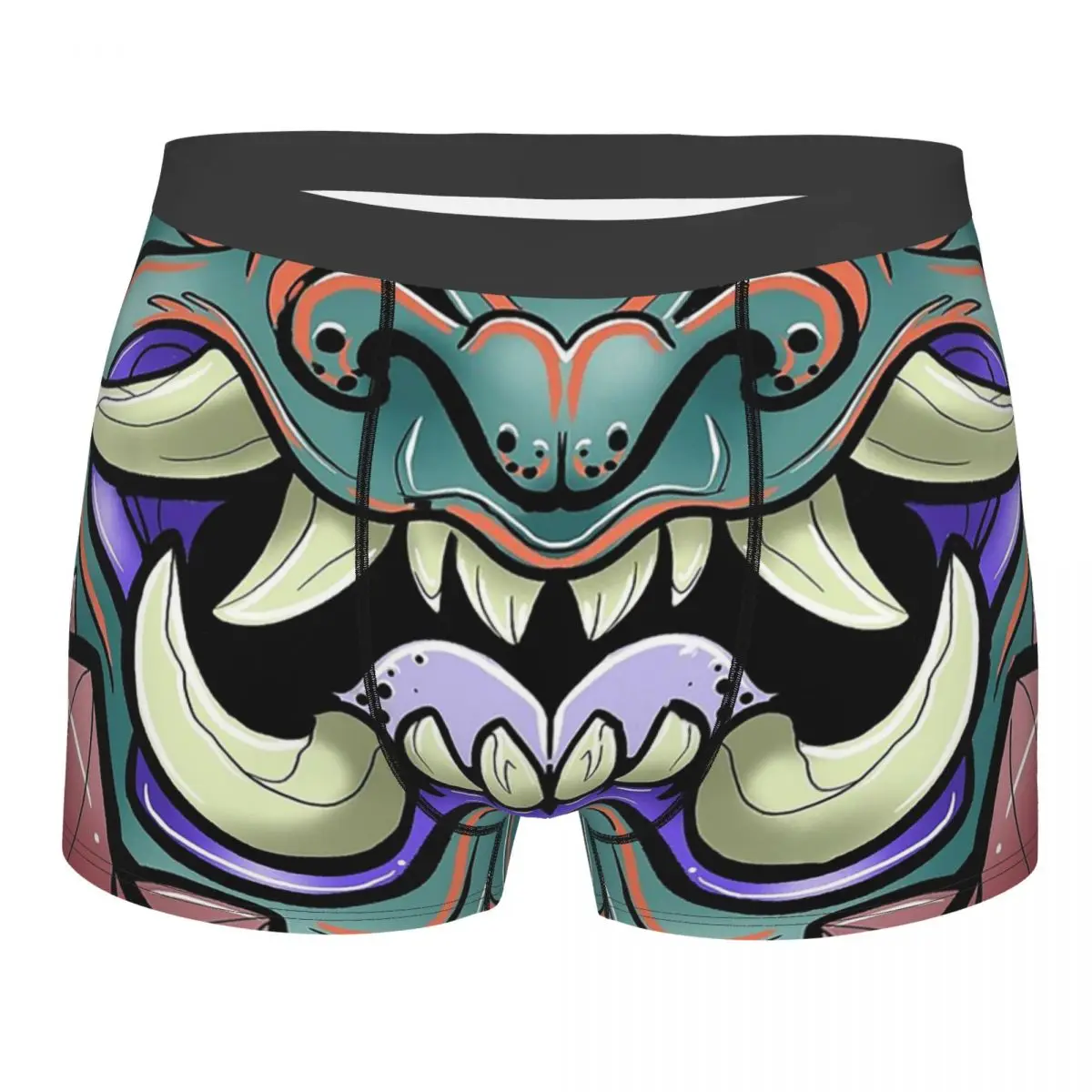 

Sexy Boxer Oni Face Shorts Panties Briefs Men's Underwear Oni Demon Japanese Fangs Samurai Japan Polyester Underpants for Male