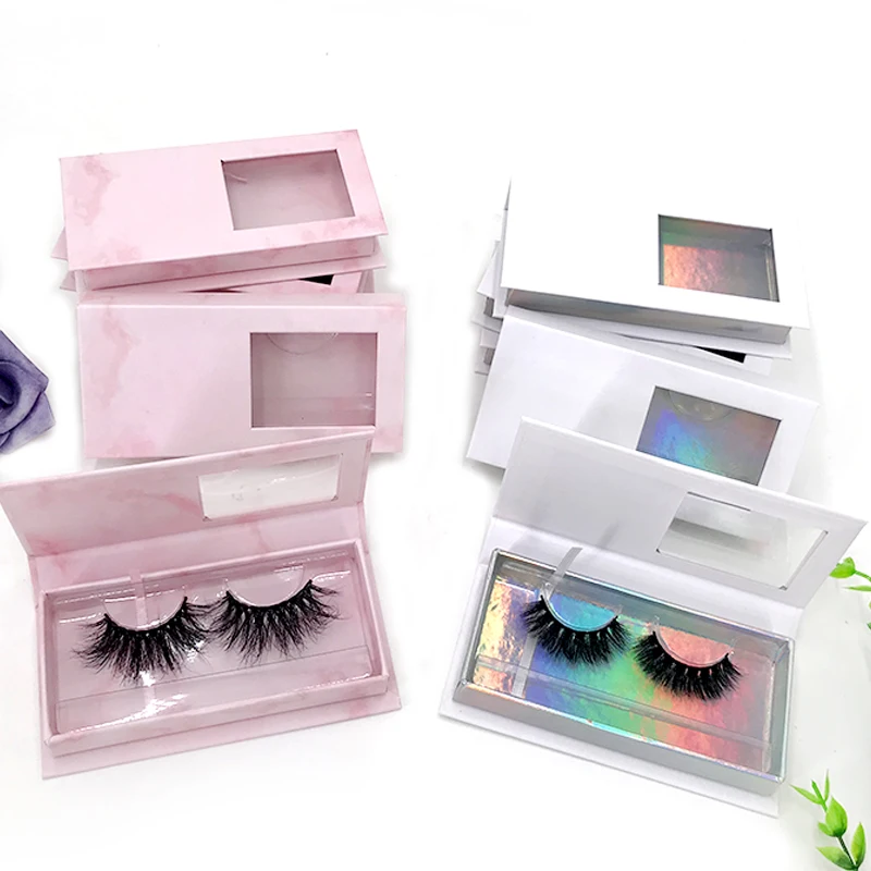 

New Magnetic Eyelash Box Customized With Transparent Tray Powder Marble Makeup Storage Box Supplier