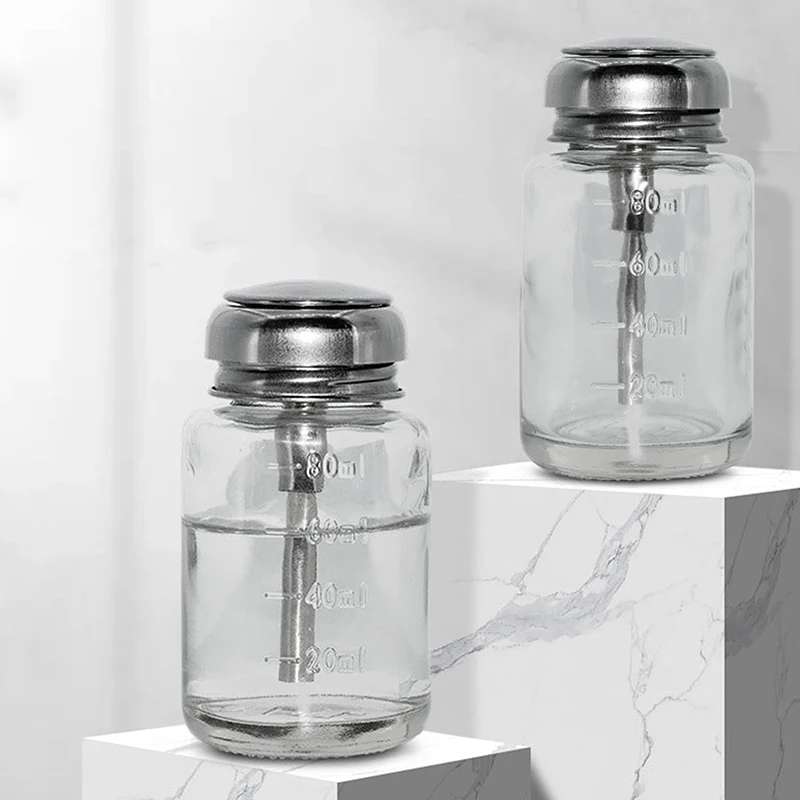 Диспенсер стеклянный пустой для жидкости снятия макияжа