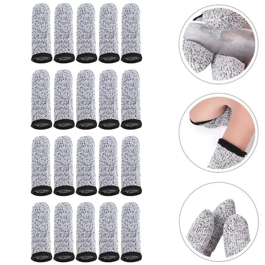 

20Pcs Anti-Cut Finger Cover Finger Protector Sleeve Cover Finger Peel Fingertip Gloves Picking Finger Cover Kitchen Tools