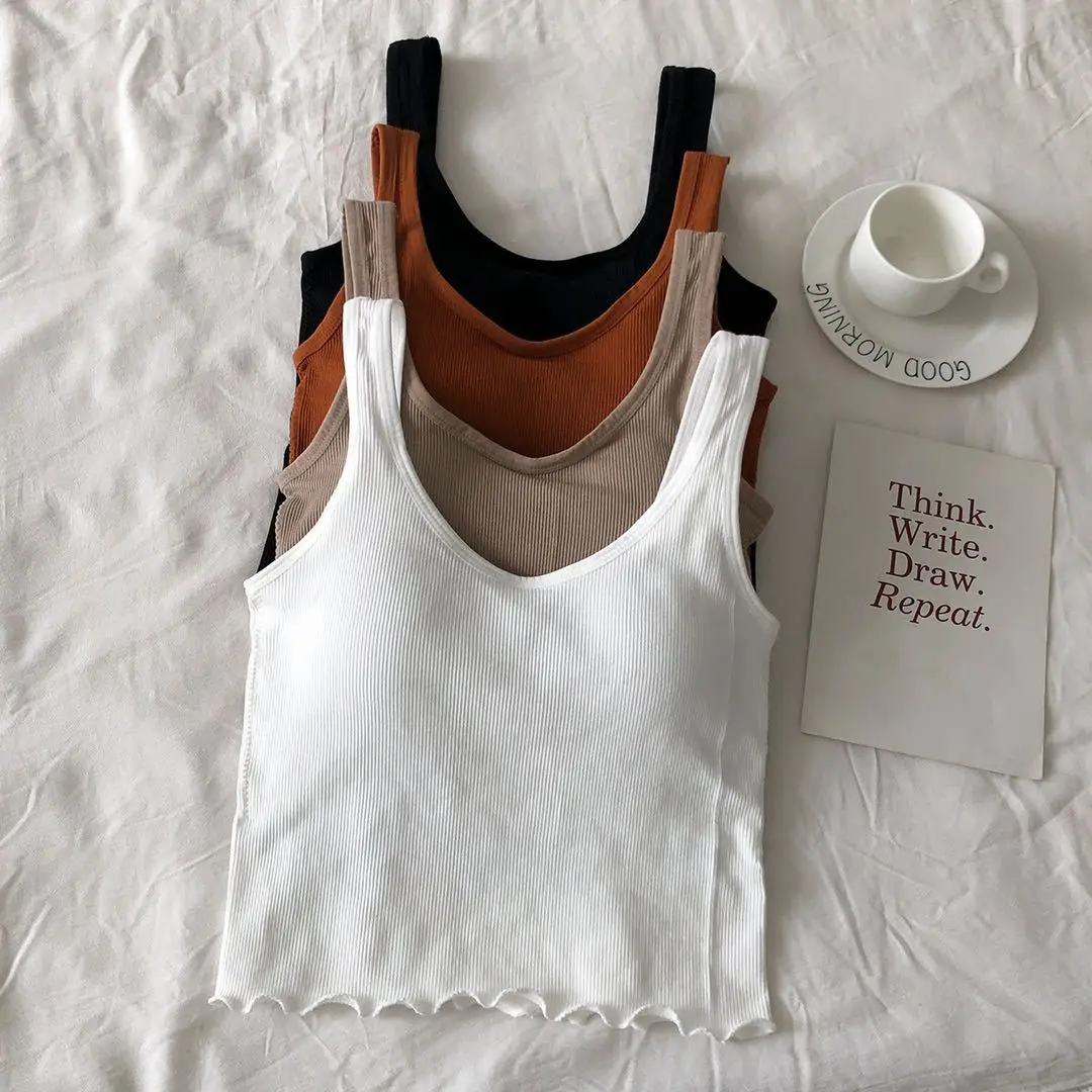Underwear Color Tank Cropped Tube Free Vest For Black Lingerie Top Summer Camisole Top Bralette White Tops Wire Bras Women Solid