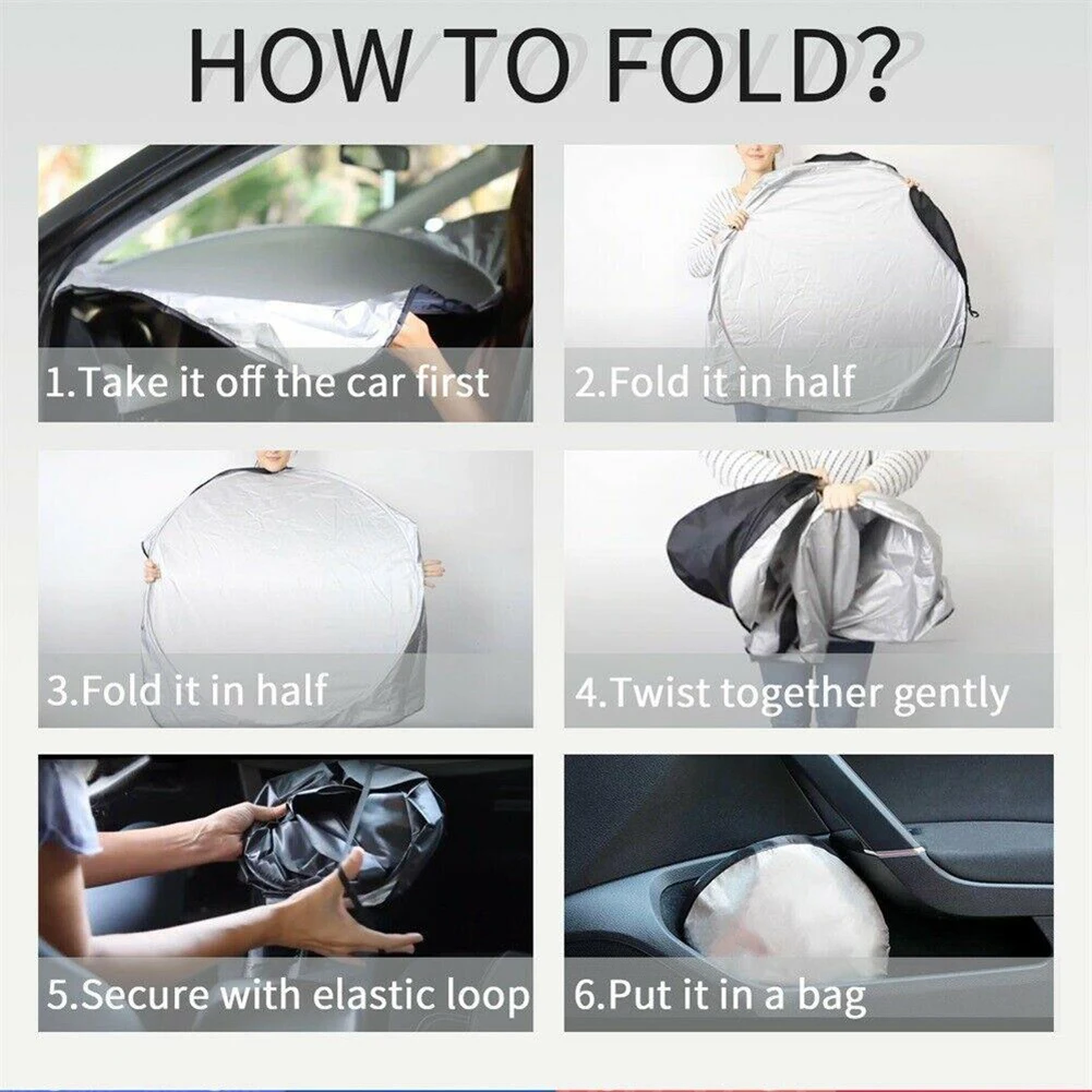 

For Tesla Model 3/Y Large Car Windshield Sun Shade Front UV Block Cover Visor Screen Car Keeps Cool 210T Reflective Polyester