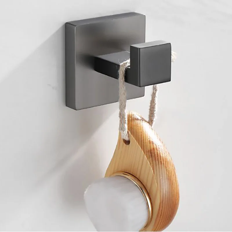 SUS 304 Stainless Steel Bathroom Hardware Towel Rack Toilet Paper Holder Brush Robe Hook Bar Grey |