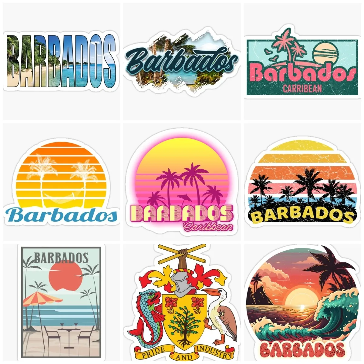 

BB Barbados Beach Scenery Emblem Sticker Laptop Racing Motorcycle Truck Window Bicycle Camper Glass Van Wall Decal Accessories