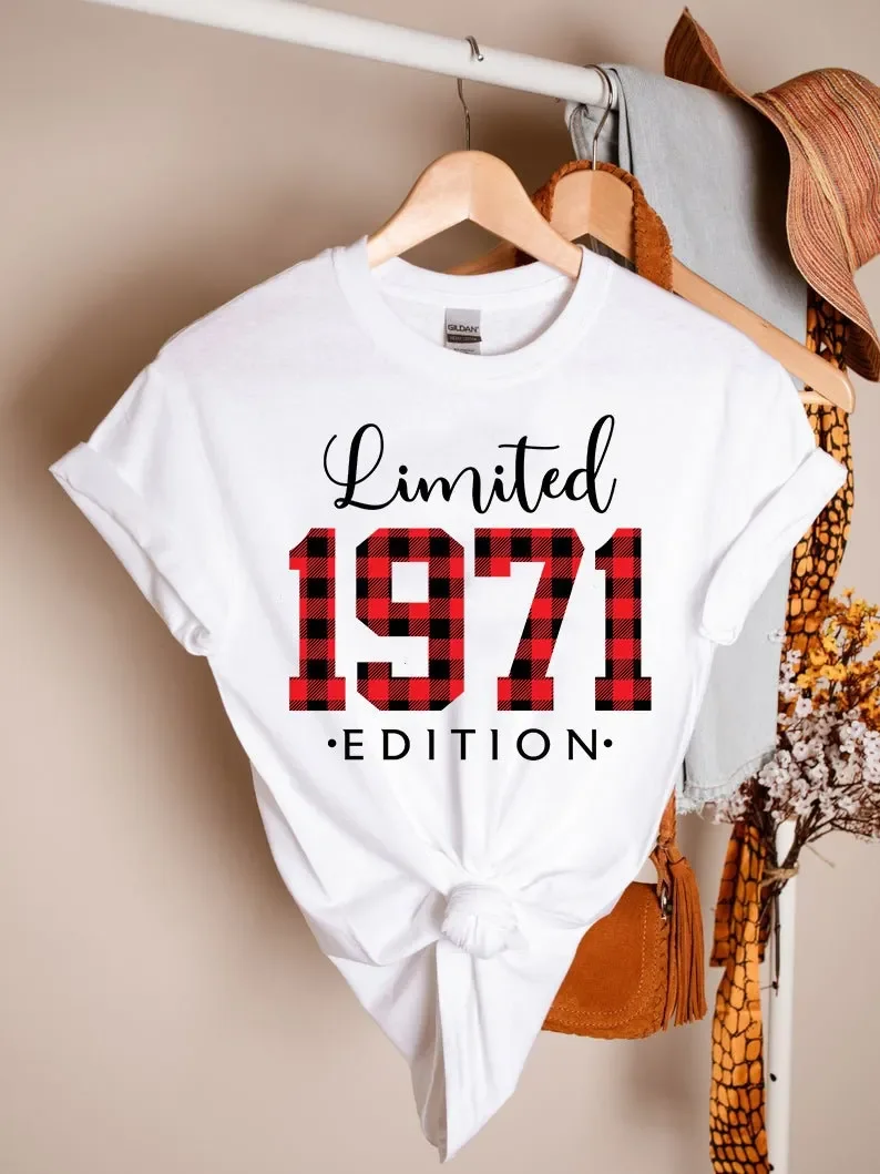 Рубашка в винтажном стиле футболка клетку 1971 свитшот 50-й день рождения подарок на